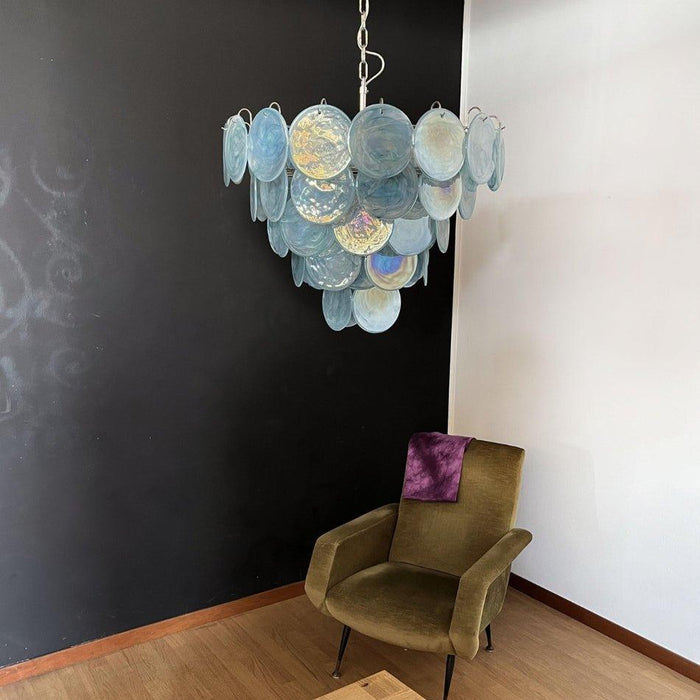 Blue Murano Disc Chandelier - DWHOME