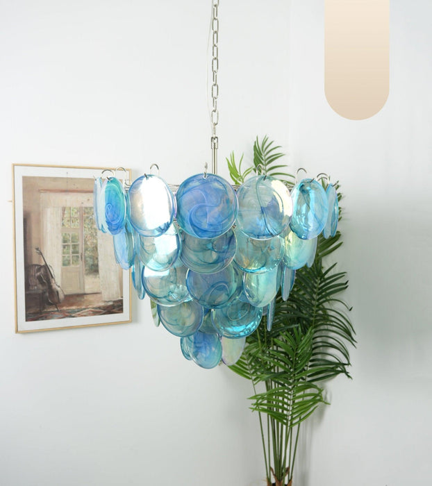 Blue Murano Disc Chandelier - DWHOME