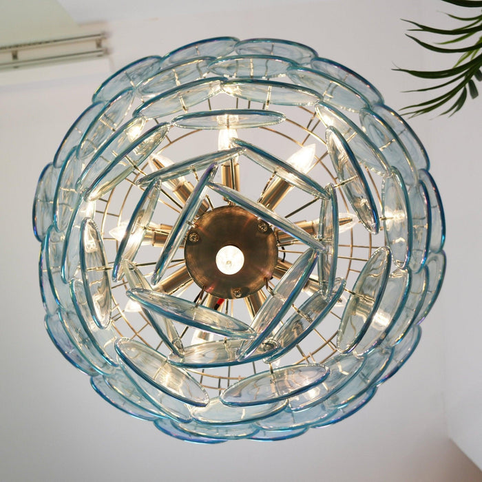 Blue Murano Disc Chandelier - DWHOME