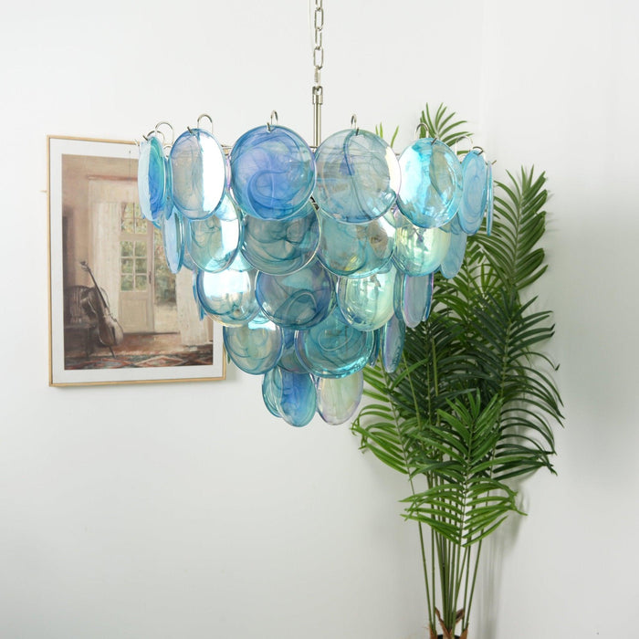 Blue Murano Disc Chandelier - DWHOME