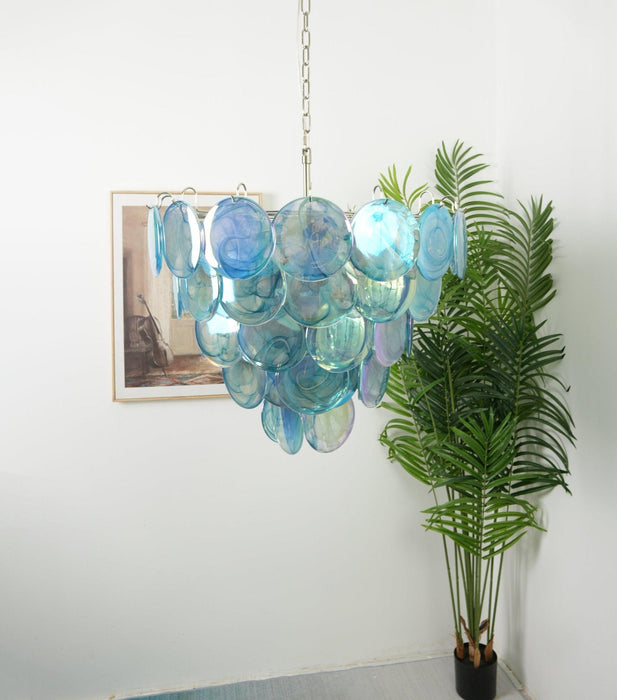 Blue Murano Disc Chandelier - DWHOME