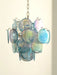 Blue Murano Disc Glass Chandelier-DWHOME