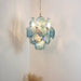 Blue Murano Disc Glass Chandelier-DWHOME