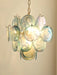 Blue Murano Disc Glass Chandelier-DWHOME