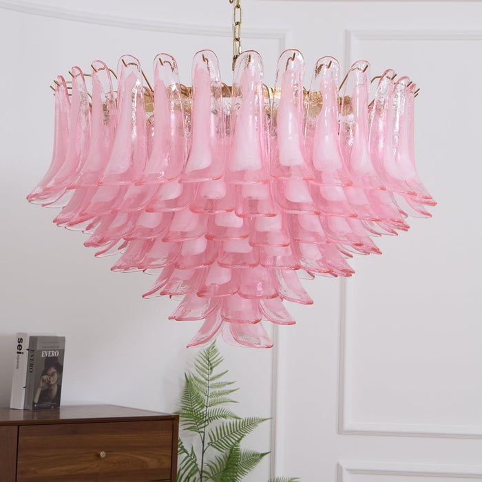Blush Pink Glass Murano Chandelier-DWHOME