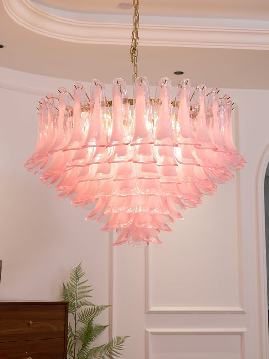 Blush Pink Glass Murano Chandelier-DWHOME