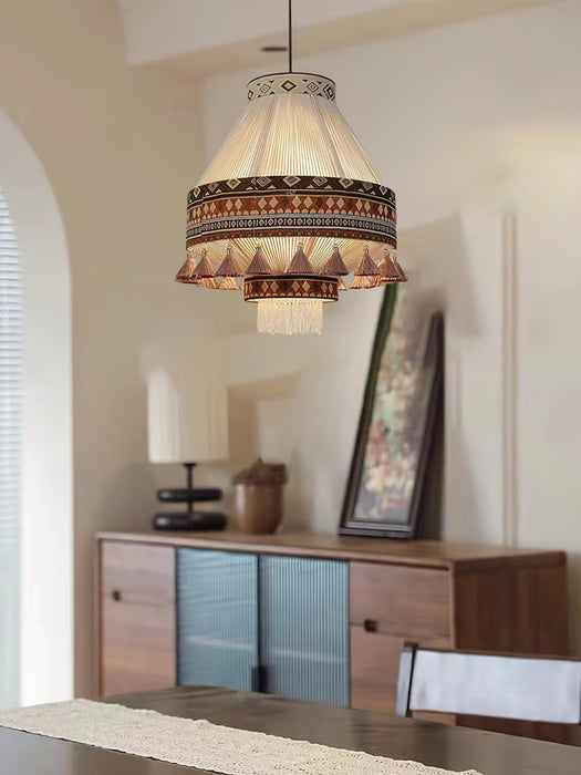 Bohemian Fringe Pendant Lamp.