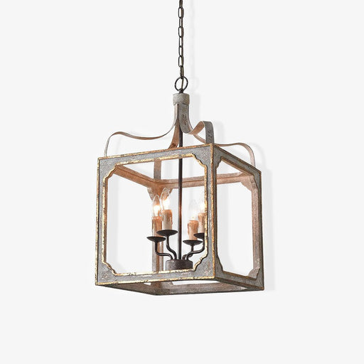 Boho Rustic Cube Chandelier.