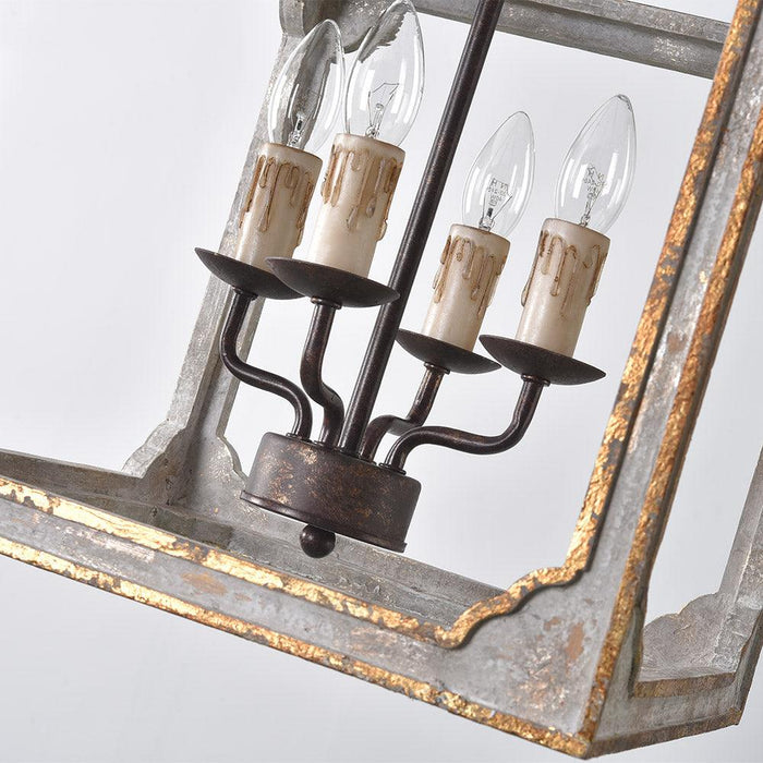 Boho Rustic Cube Chandelier.