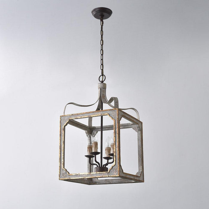 Boho Rustic Cube Chandelier.