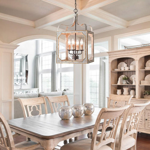 Boho Rustic Cube Chandelier.