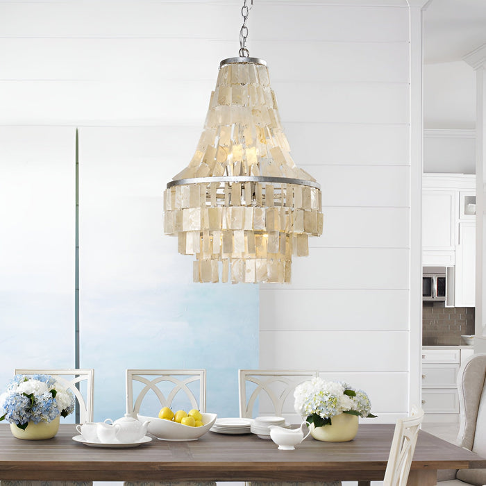 Boho Shell Tiered Chandelier.