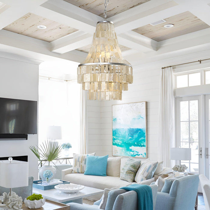 Boho Shell Tiered Chandelier-DWHOME