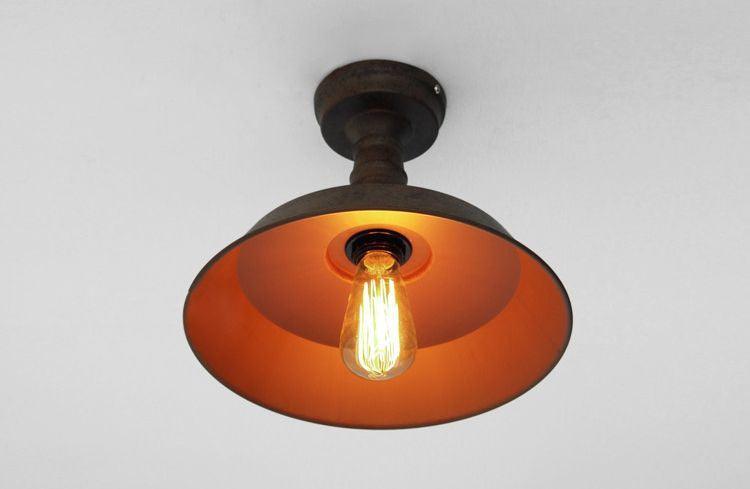 Retro Rustic Industrial Fixed Ceiling Light.