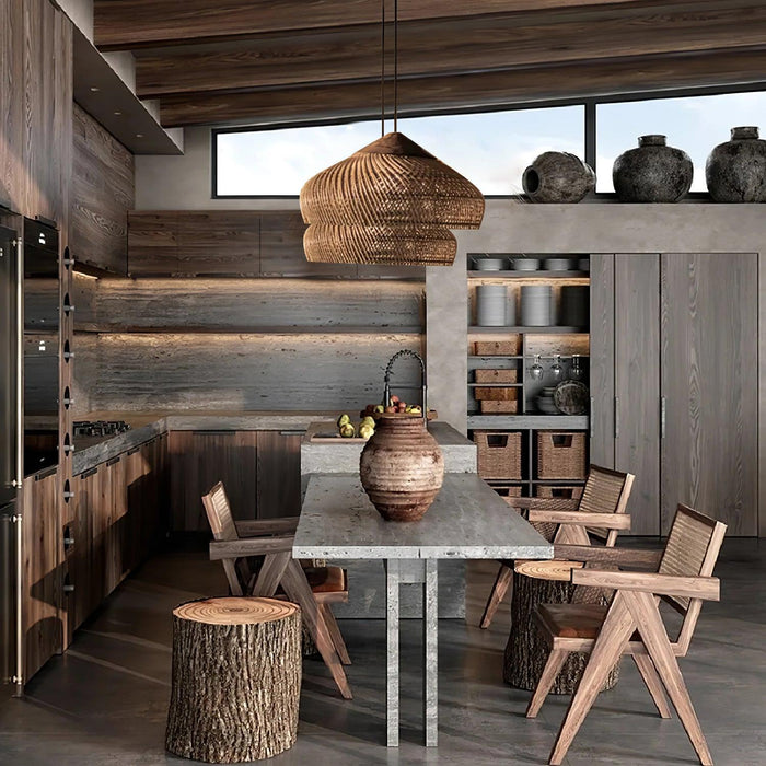 Braided Rattan Pendant Lamp-DWHOME