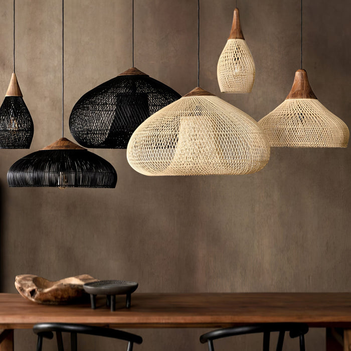 Braided Rattan Pendant Lamp.