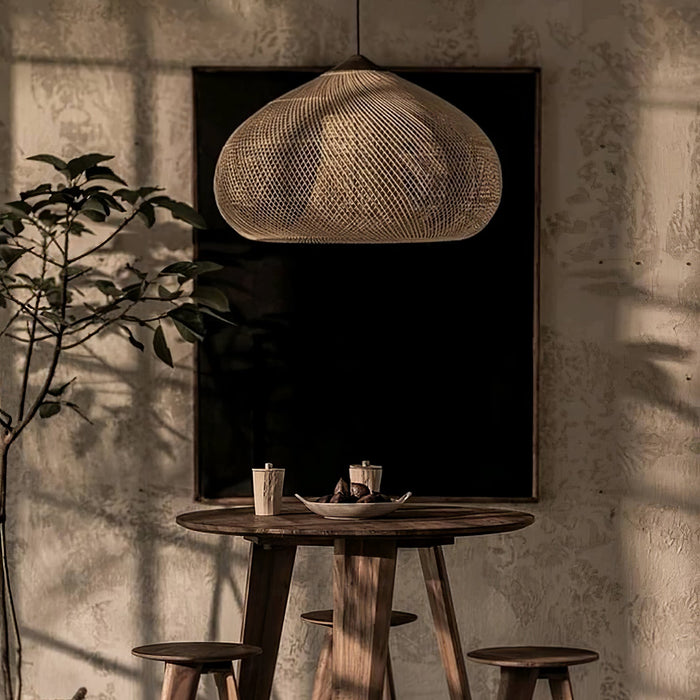 Braided Rattan Pendant Lamp.