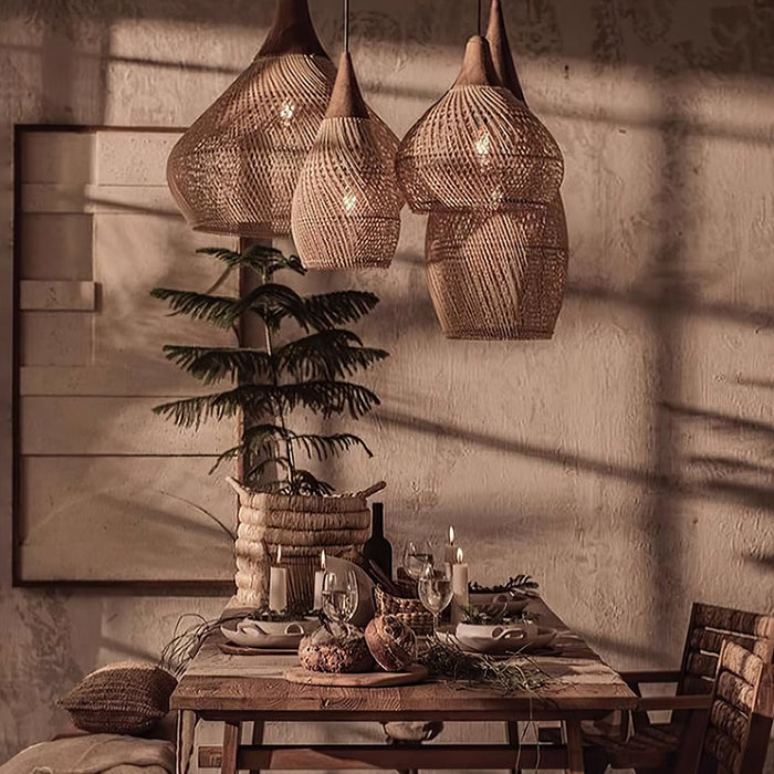 Braided Rattan Pendant Lamp.