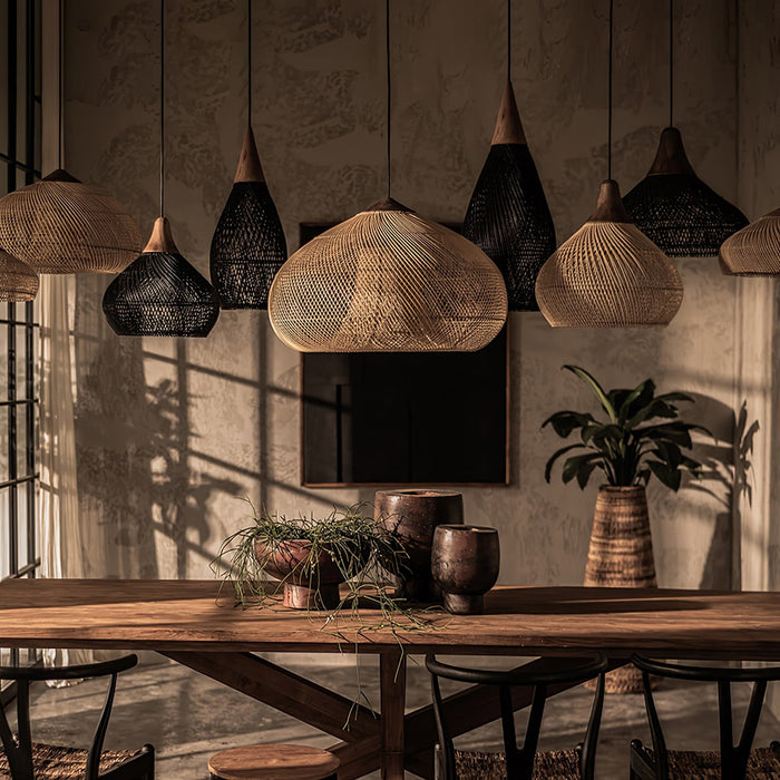 Braided Rattan Pendant Lamp - Vakkerlight