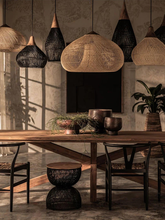 Braided Rattan Pendant Lamp-DWHOME