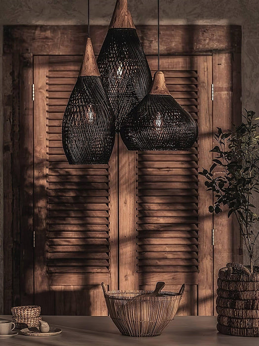 Braided Rattan Pendant Lamp-DWHOME