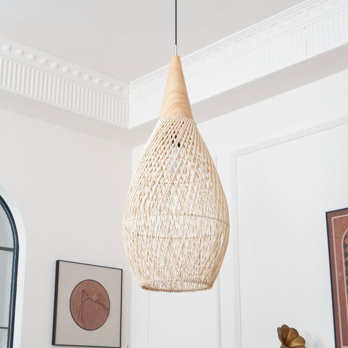 Braided Rattan Pendant Lamp.