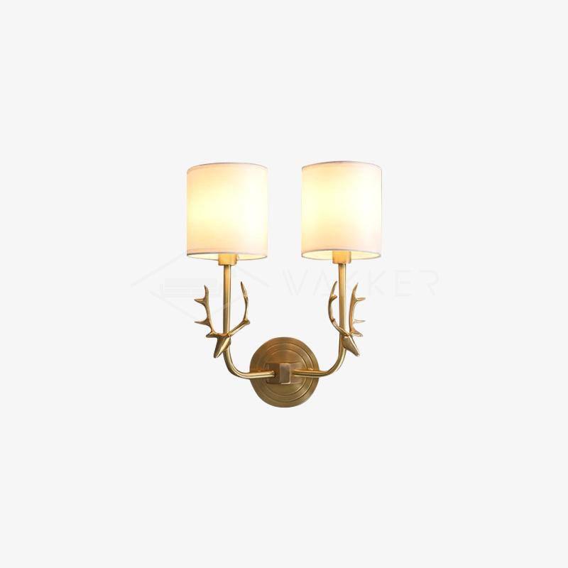 Brass Deer Head Wall Light-DWHOME