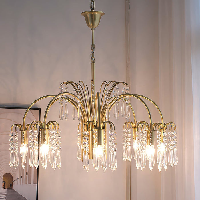 Brass Candle Crystal Chandelier-DWHOME