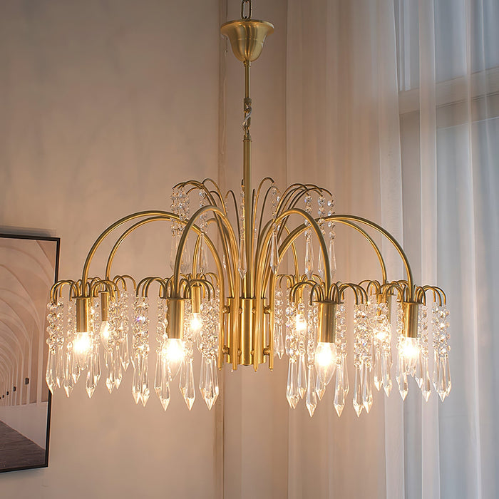 Brass Candle Crystal Chandelier-DWHOME