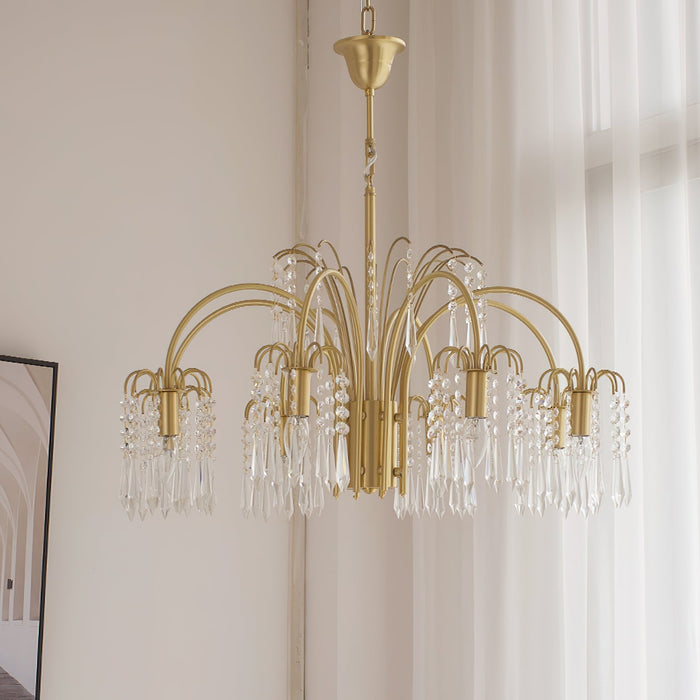 Brass Candle Crystal Chandelier-DWHOME