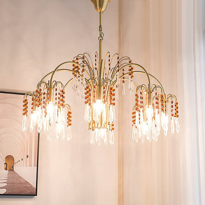 Brass Candle Crystal Chandelier-DWHOME