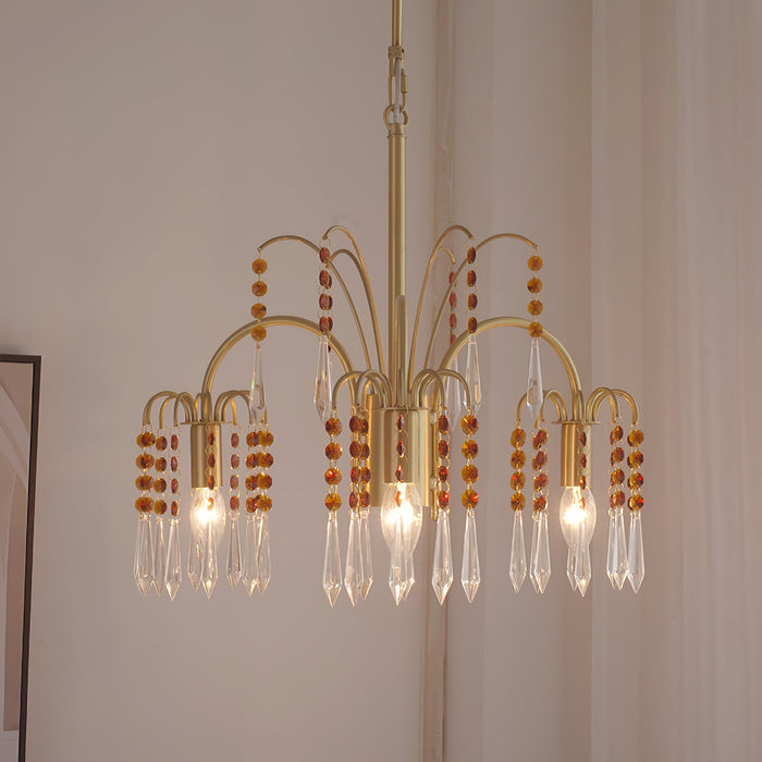 Brass Candle Crystal Chandelier-DWHOME