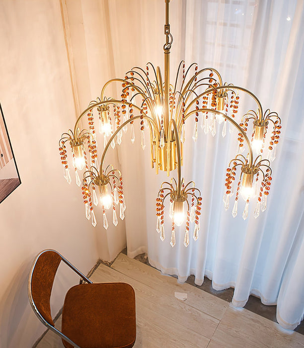 Brass Candle Crystal Chandelier-DWHOME