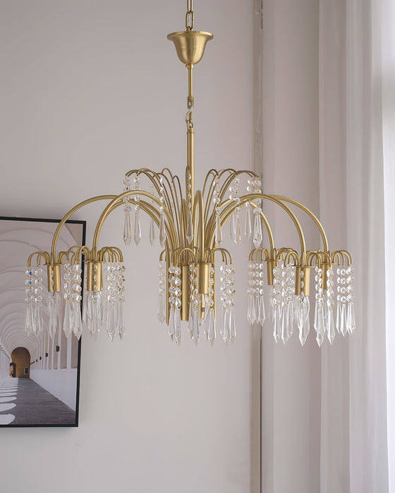 Brass Candle Crystal Chandelier-DWHOME