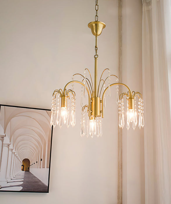 Brass Candle Crystal Chandelier-DWHOME