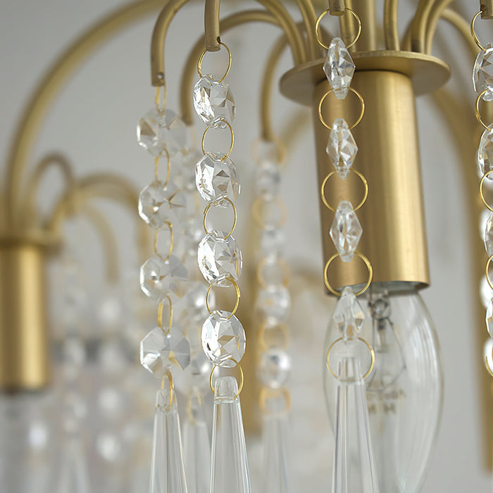 Brass Candle Crystal Chandelier-DWHOME