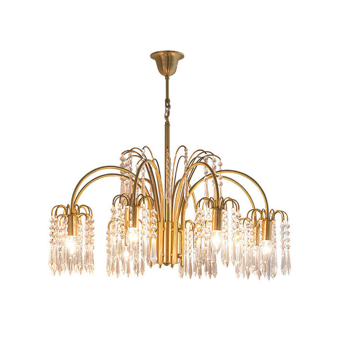 Brass Candle Crystal Chandelier-DWHOME