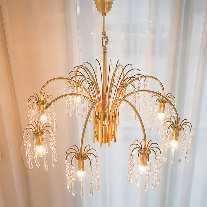 Brass Candle Crystal Chandelier-DWHOME