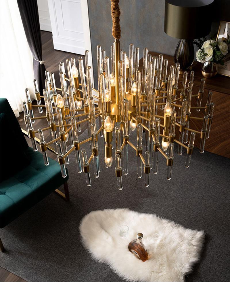 Vintage Antique Brass Chandelier-DWHOME