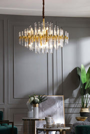 Vintage Antique Brass Chandelier-DWHOME