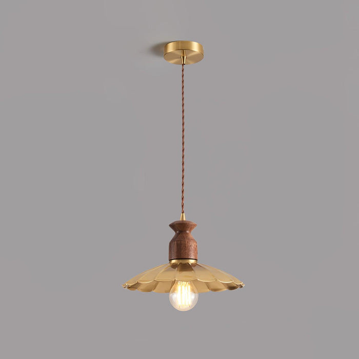 Brass Crest Pendant Light.