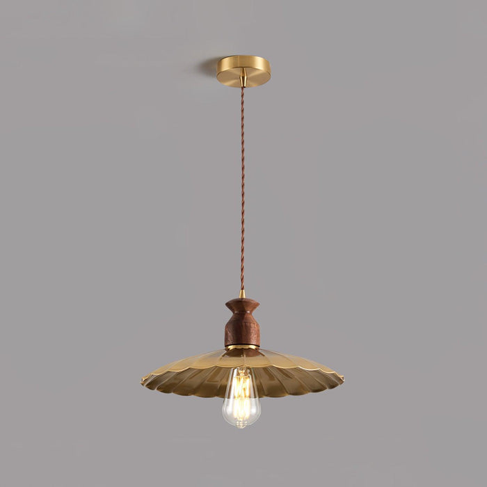 Brass Crest Pendant Light.