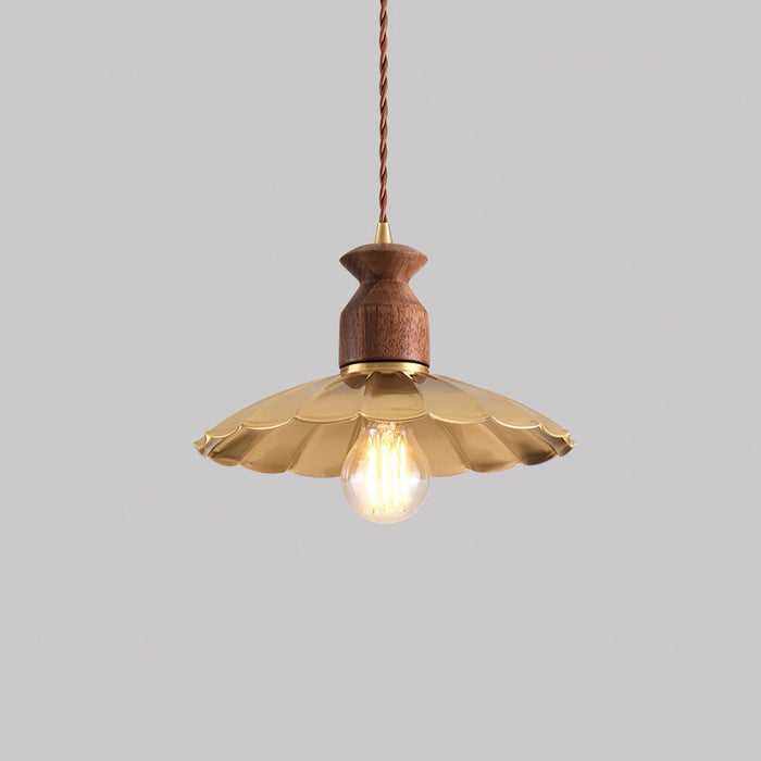 Brass Crest Pendant Light.