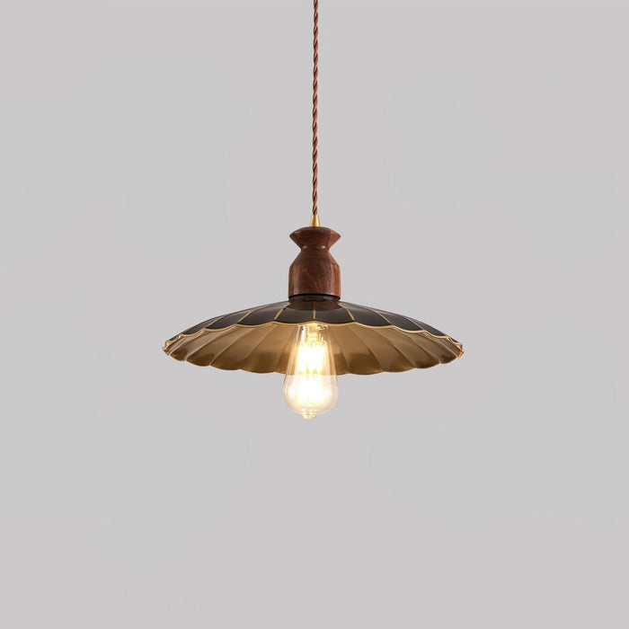 Brass Crest Pendant Light.