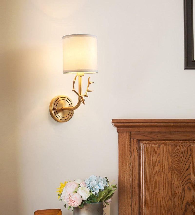 Brass Deer Head Wall Light-DWHOME