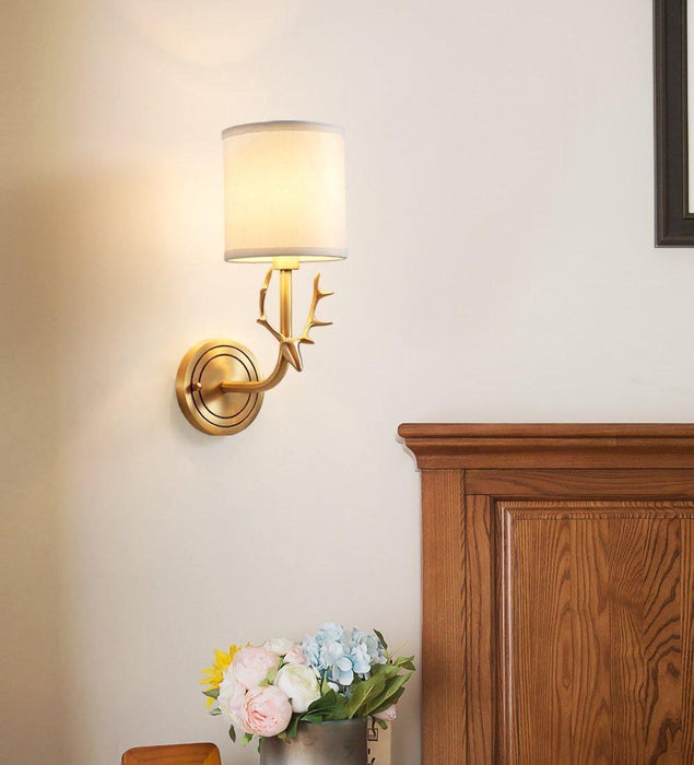 Brass Deer Head Wall Light - DWHOME