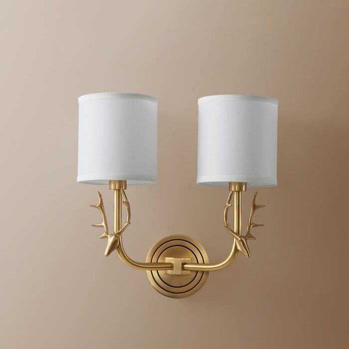 Brass Deer Head Wall Light - DWHOME