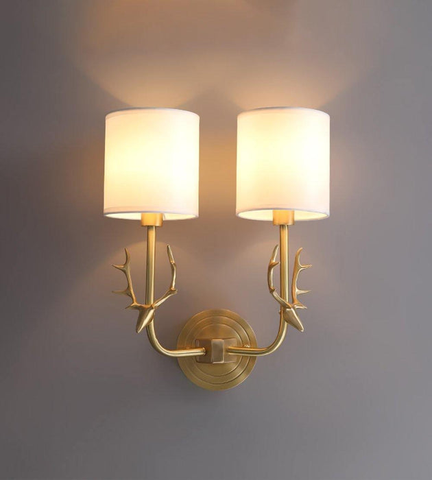 Brass Deer Head Wall Light - DWHOME