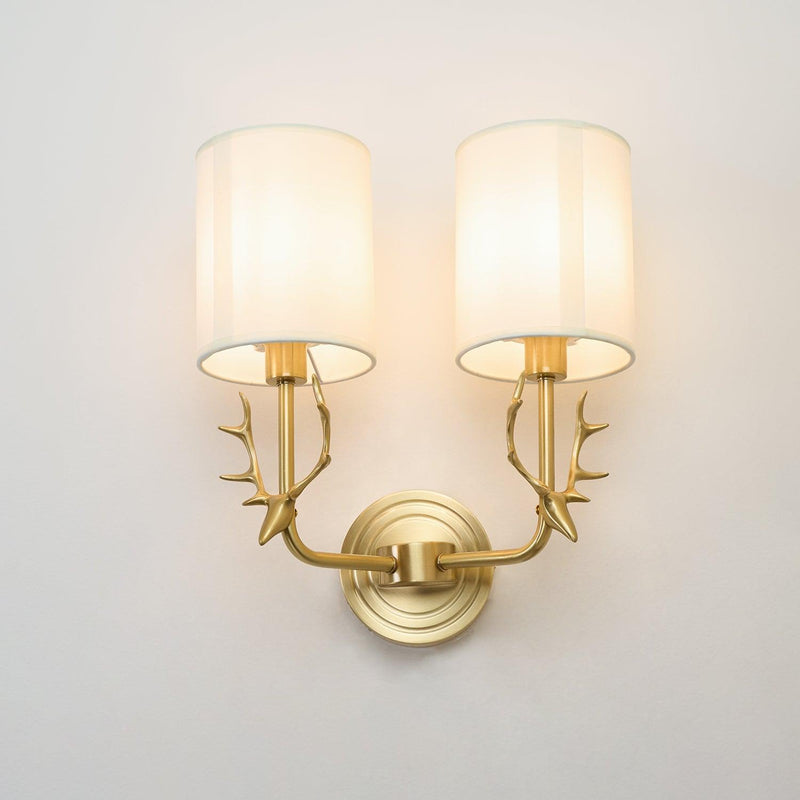 Brass Deer Head Wall Light-DWHOME