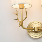 Brass Deer Head Wall Light-DWHOME